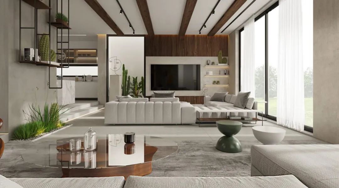 Interiors With Pockets Of Greenery And Modern Staircases-30