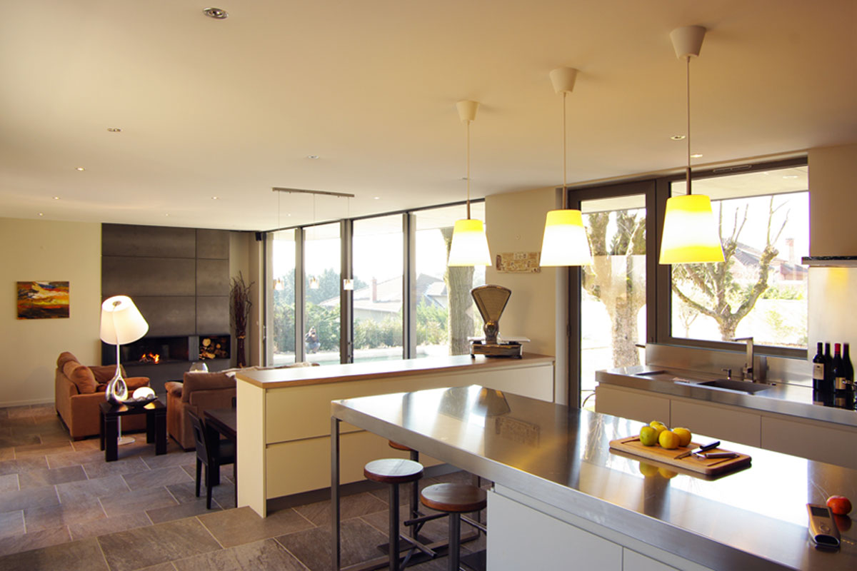 Caluire当代木结构及Viroc板扩建住宅项目丨法国丨MTU Dank Architectes-29