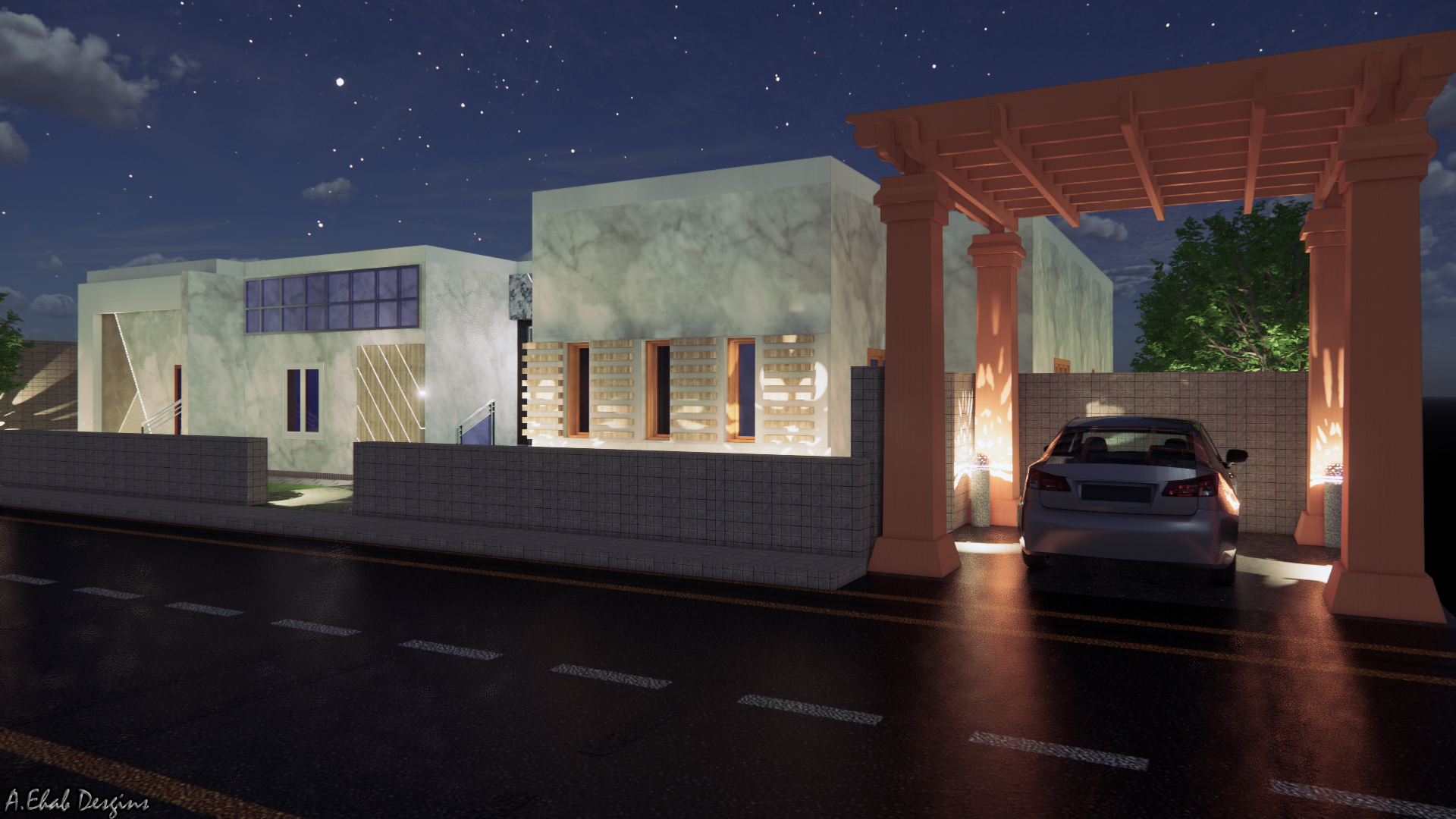 An Exterior Design for a modern villa.. Hope u Like It-6
