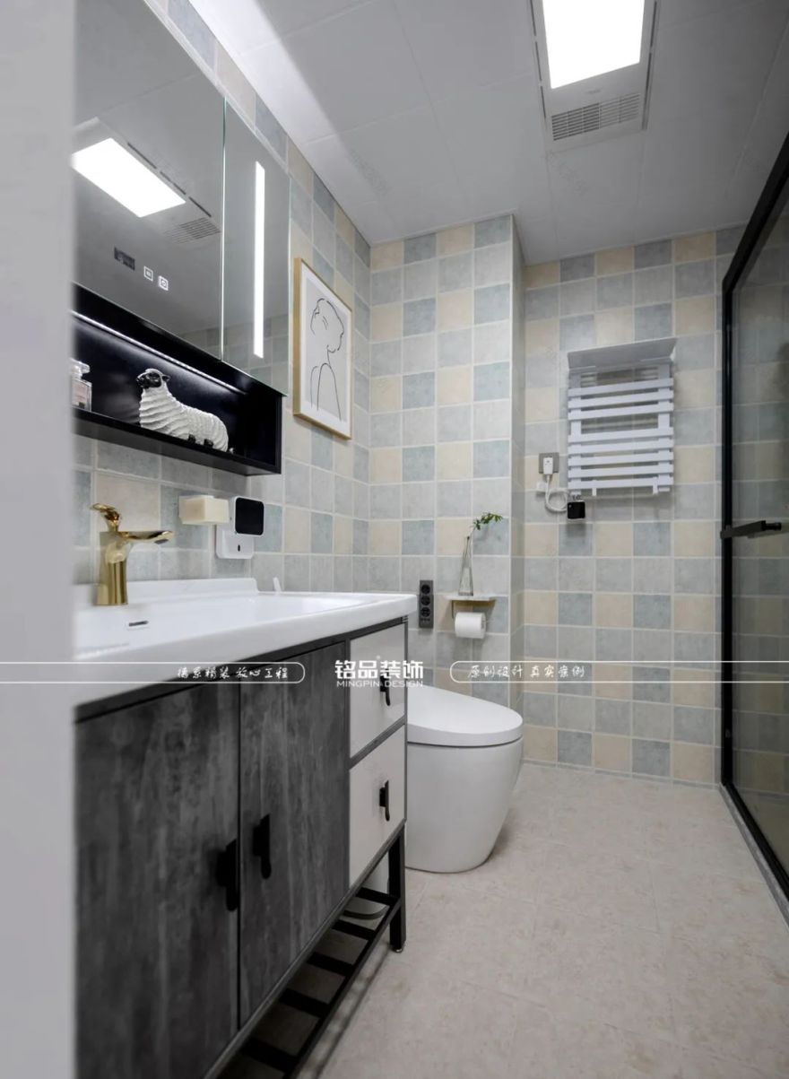 77平美式轻奢公寓设计丨铭品装饰-46