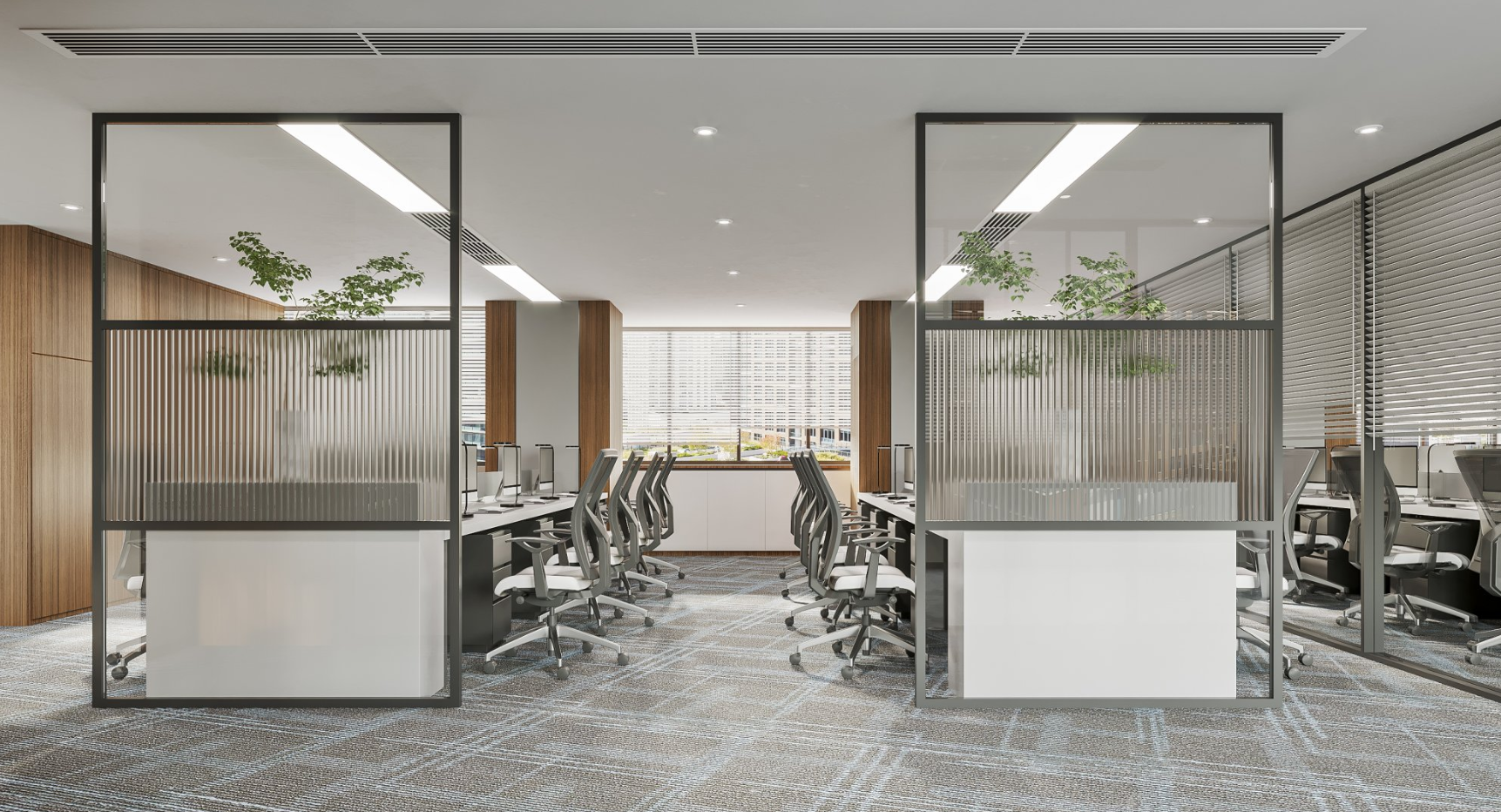 明暗交汇的高级感办公空间-9