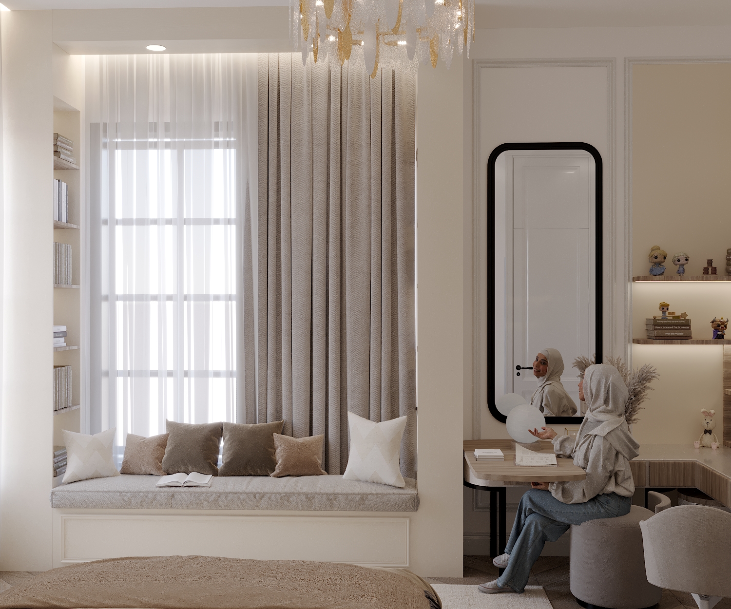 女孩卧室新古典室内设计-4