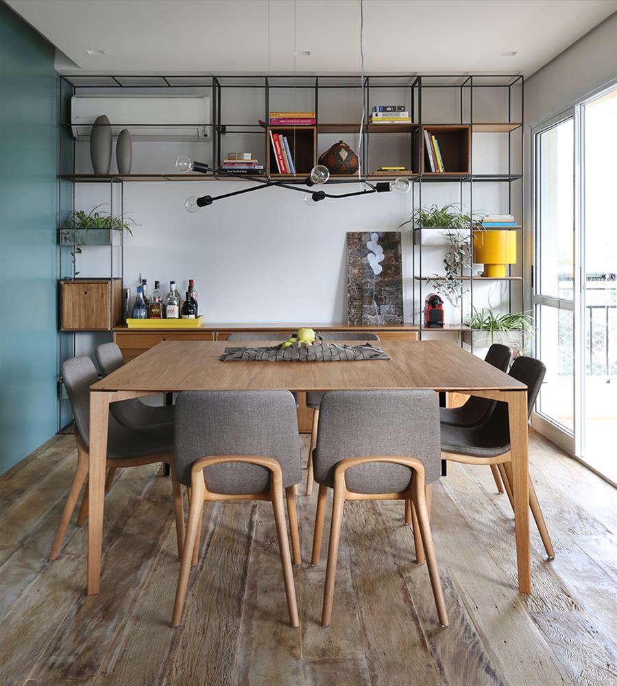 巴西 SP 公寓 | 蓝色调的木质魅力-3