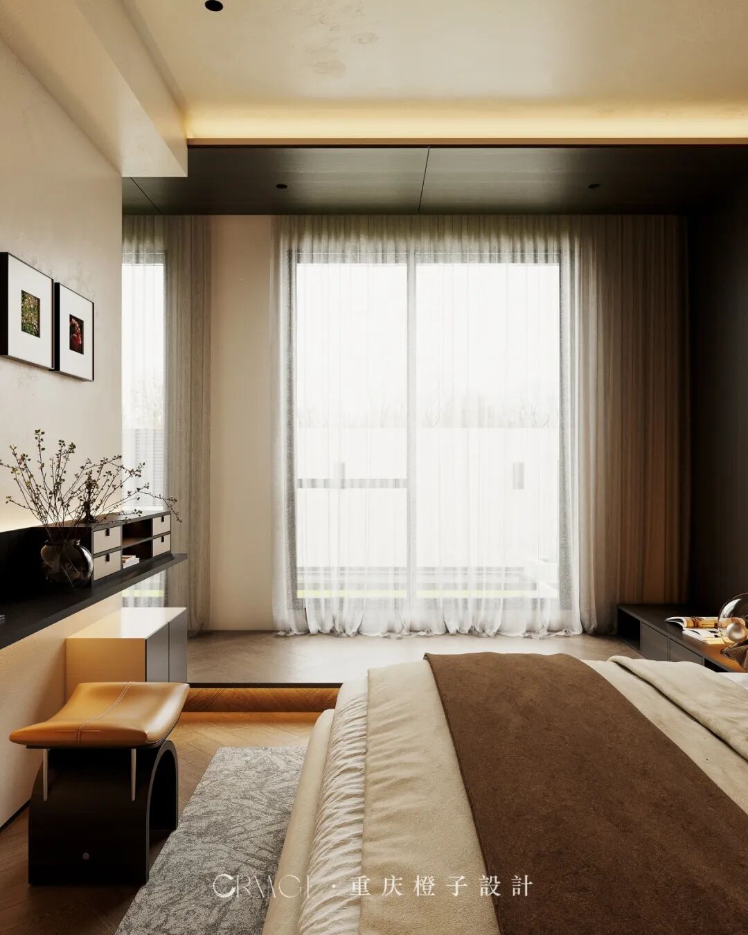 橙子新作||国宾壹号院——醇境·融邸，暖木鎏金-40