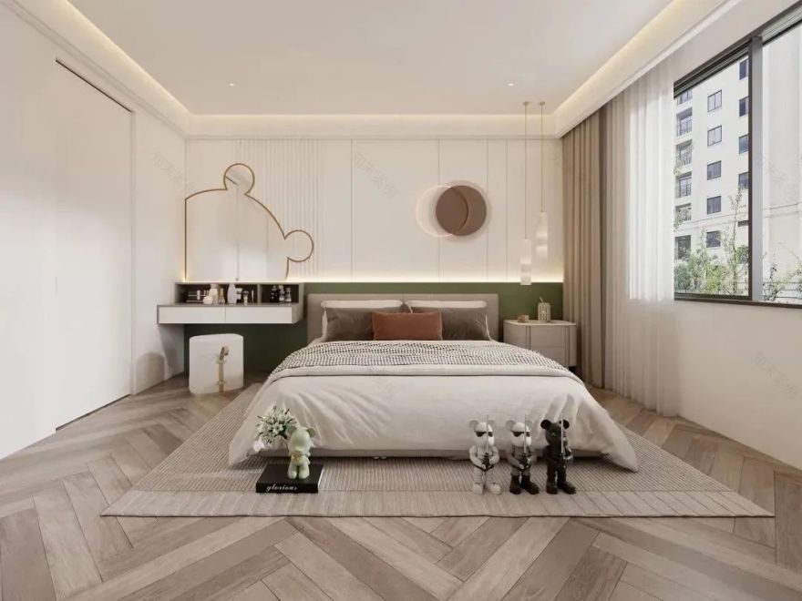 烟灰绿++极致白,180㎡的春天之家丨张和明-48