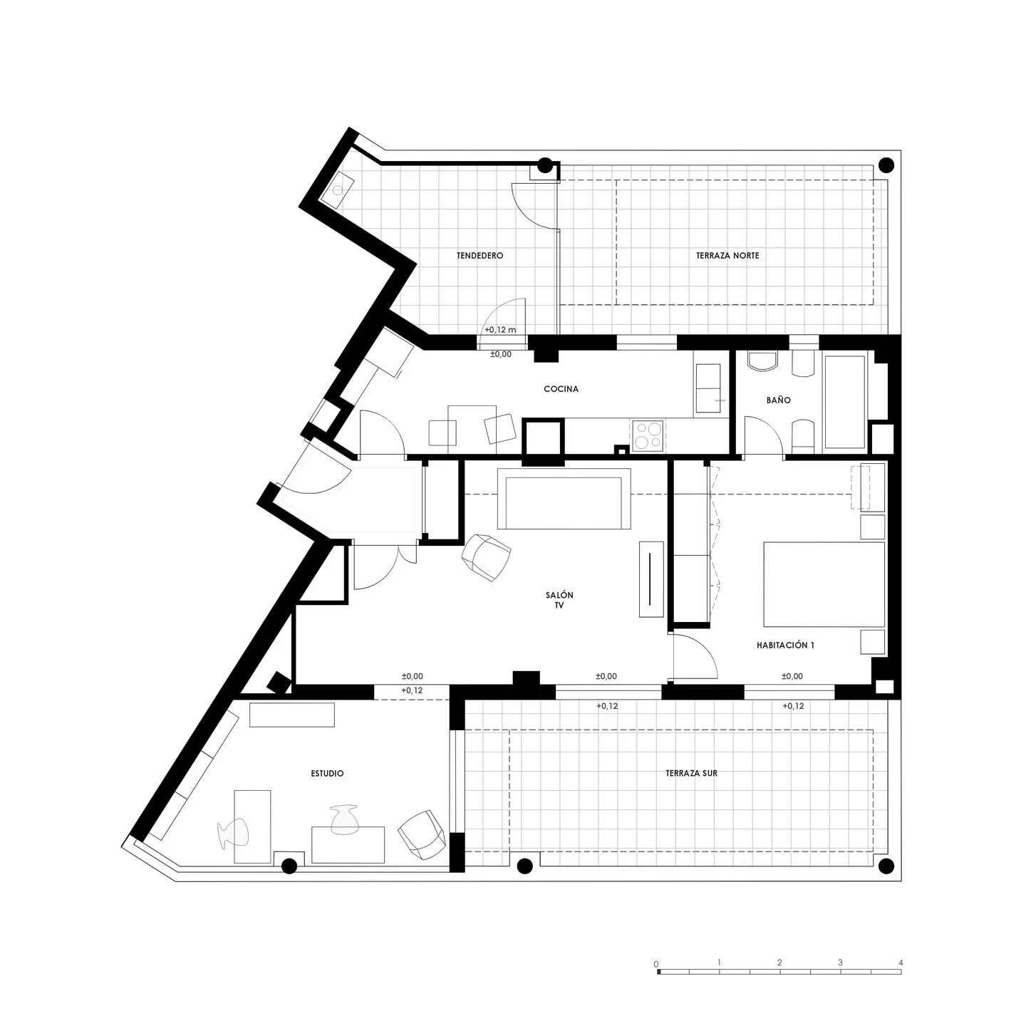 阳光下的双露台公寓丨西班牙马德里丨PuertoyMartín Architects-20