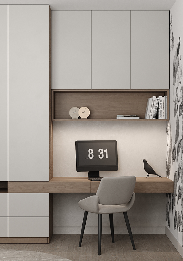 100㎡高级灰色系住宅设计-16