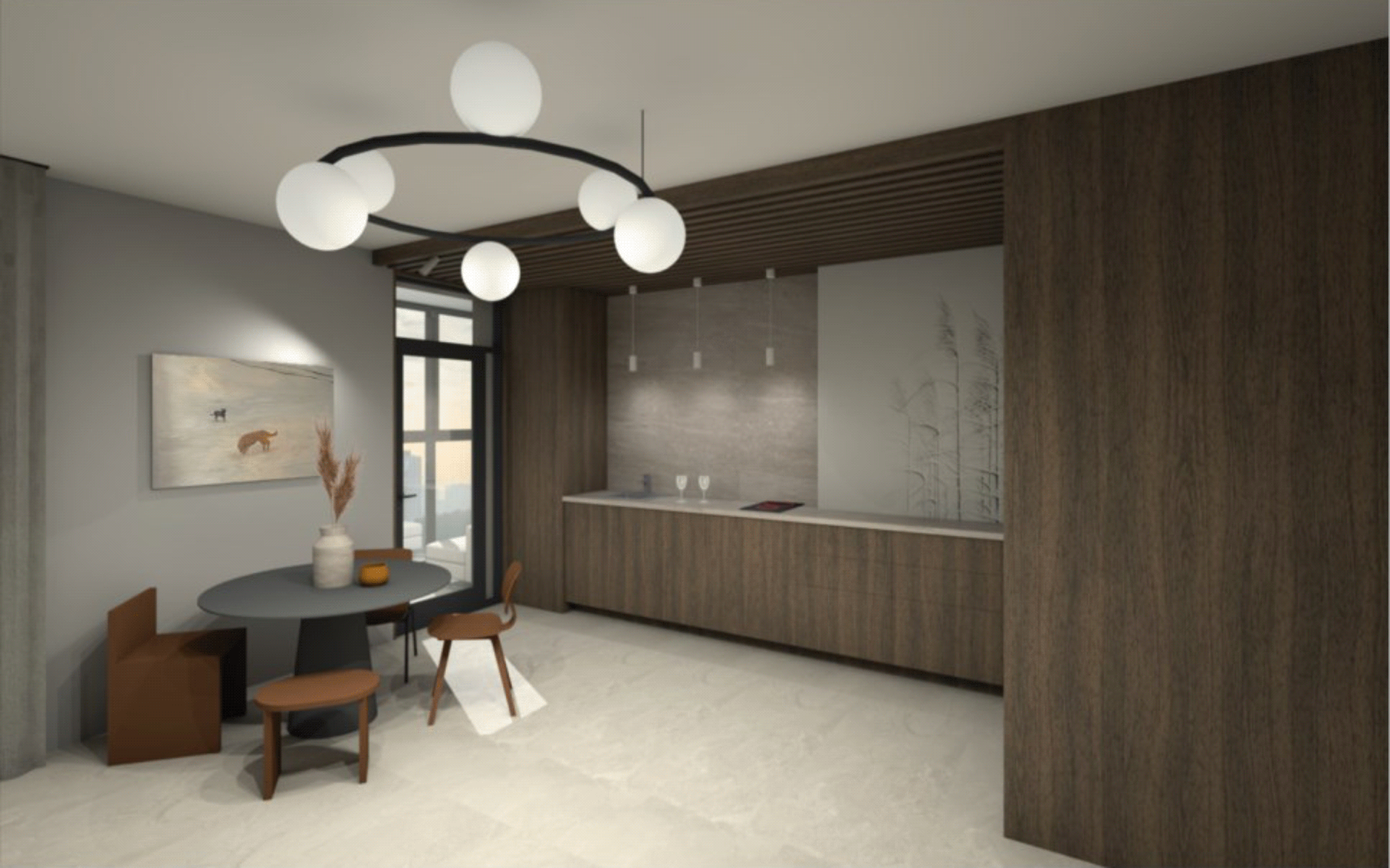 室内设计毕业设计  60平公寓设计-7