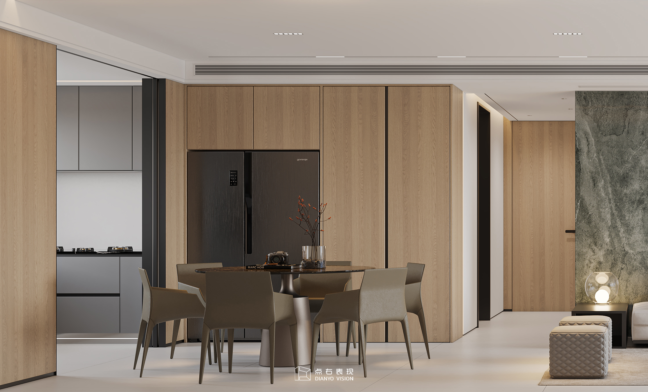 现代原木风格室内设计丨点右效果图表现-10