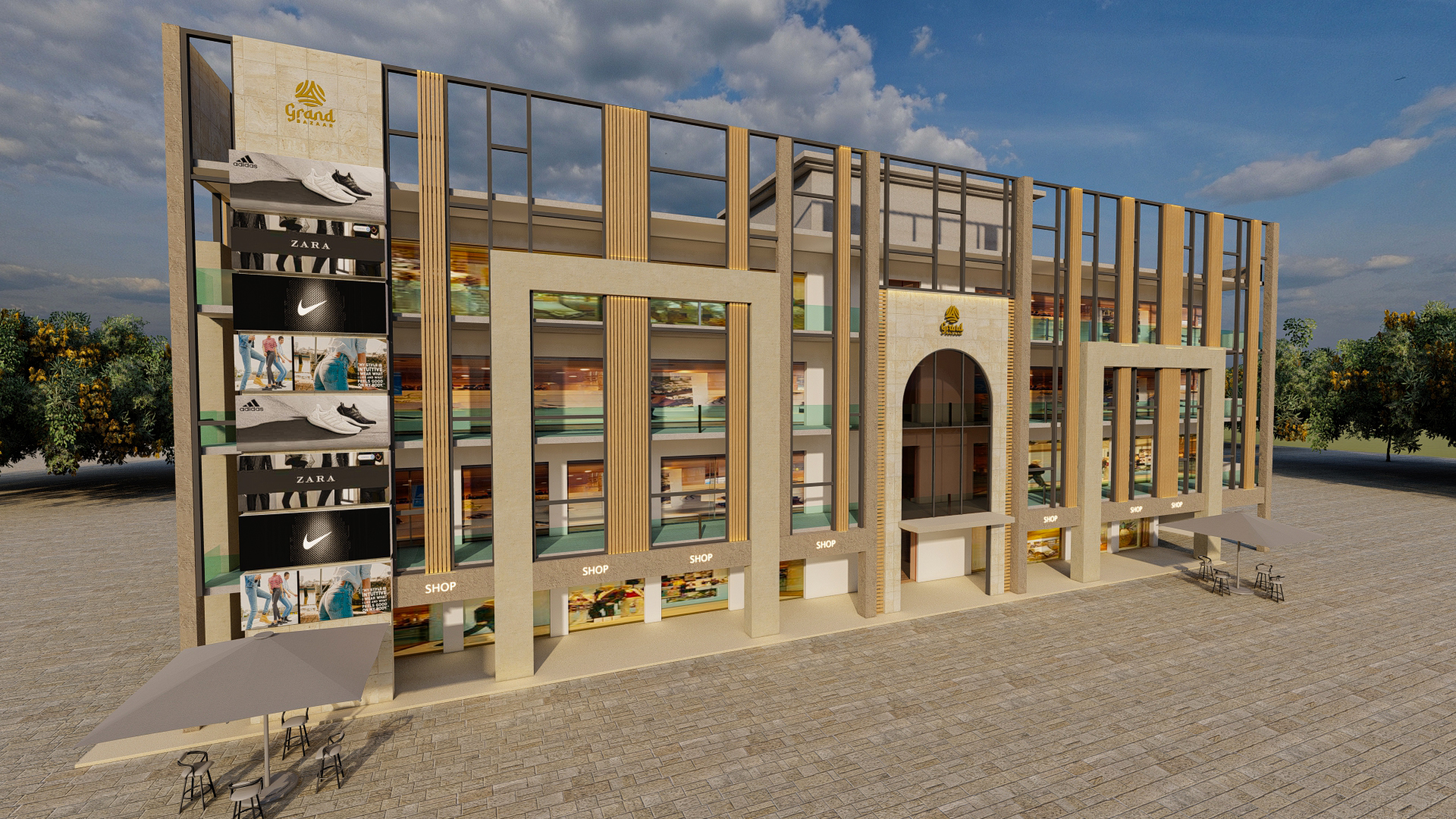 Design Architectural Elevation for shopping mall-10