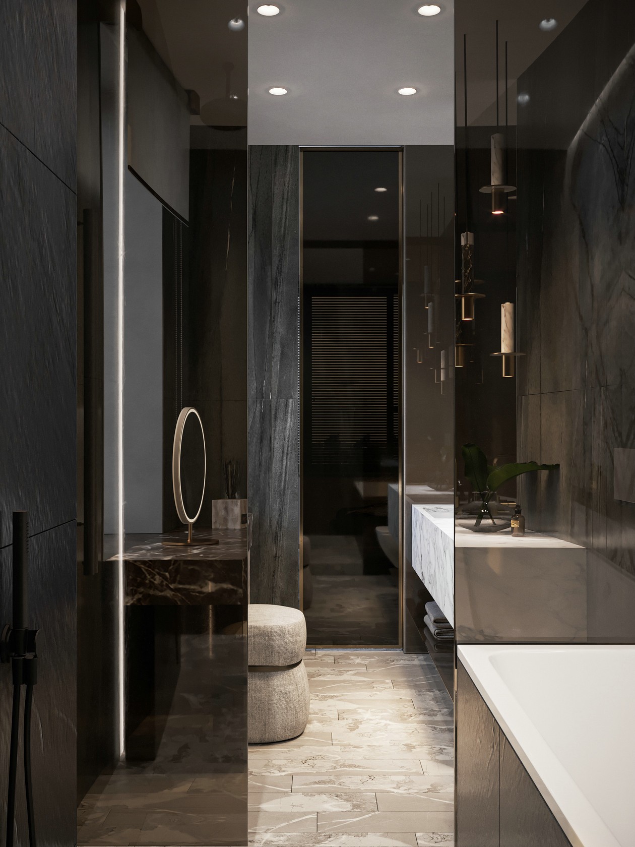 高级黑+砖红色 不同寻常的空间艺境-12