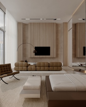 Bedroom and lounge zone