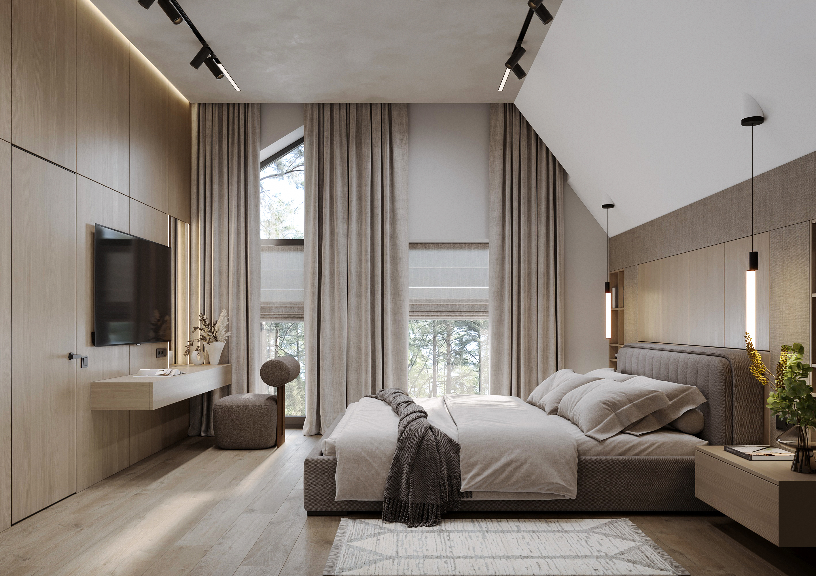 卧室和客厅设计丨乌克兰基辅丨OV2.DESIGN-4