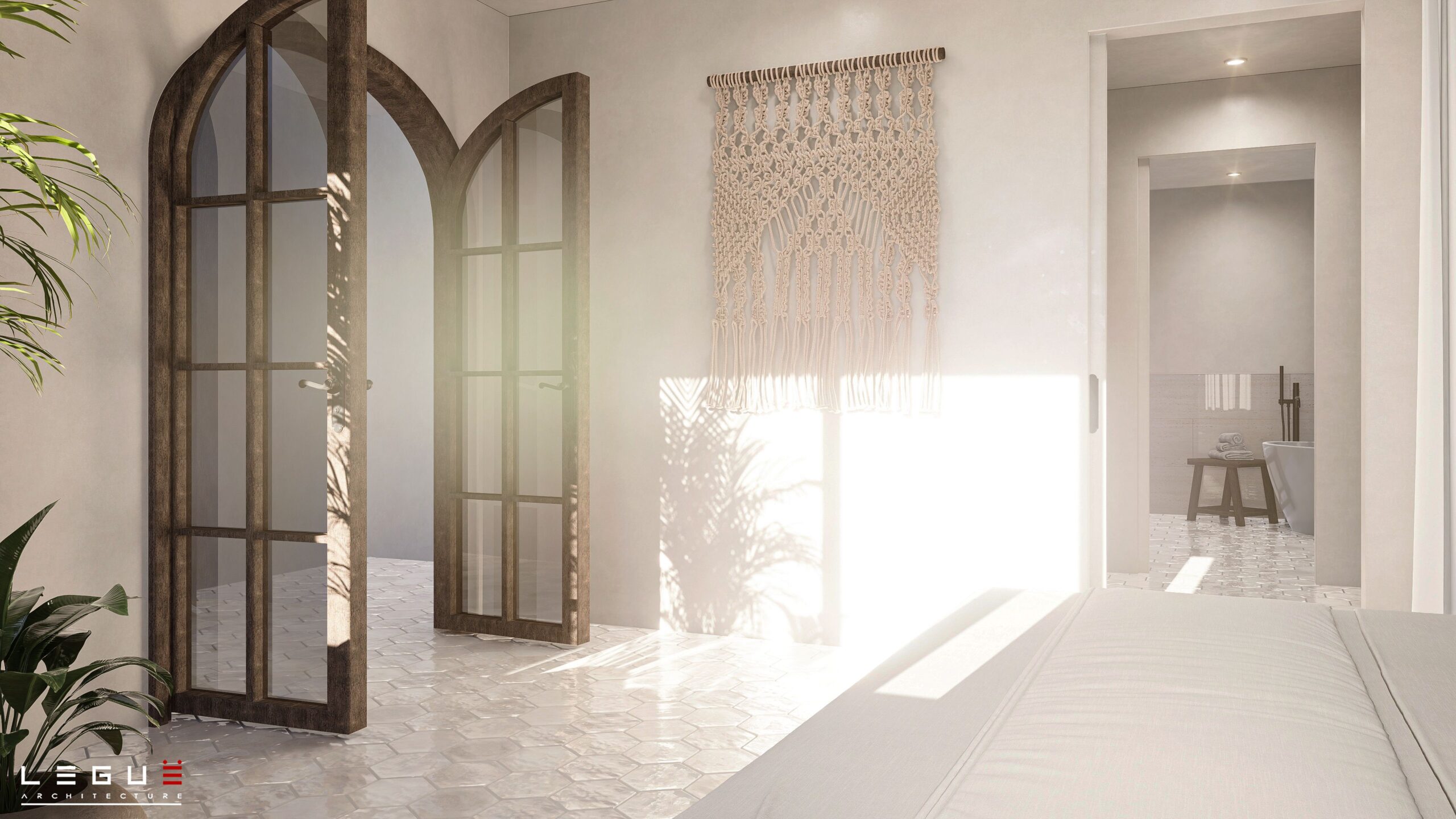 房屋平面图 Ë·242

注：这里Ë·242可能是特定编号之类的内容，由于不清楚其确切含义，保留原样如果有更多背景信息，可进一步完善翻译 丨Leguë Architecture-42