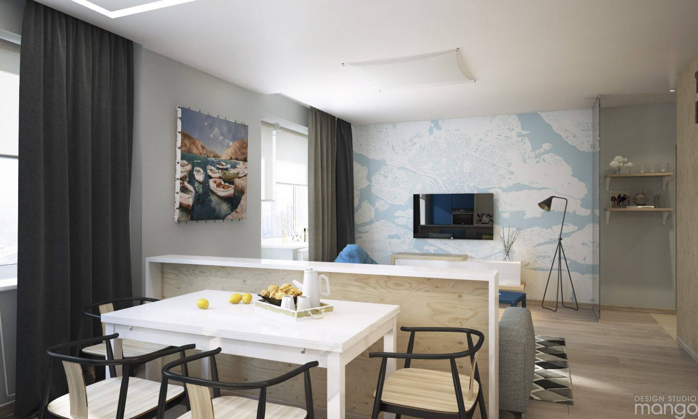 现代蓝色配色小住宅设计-19