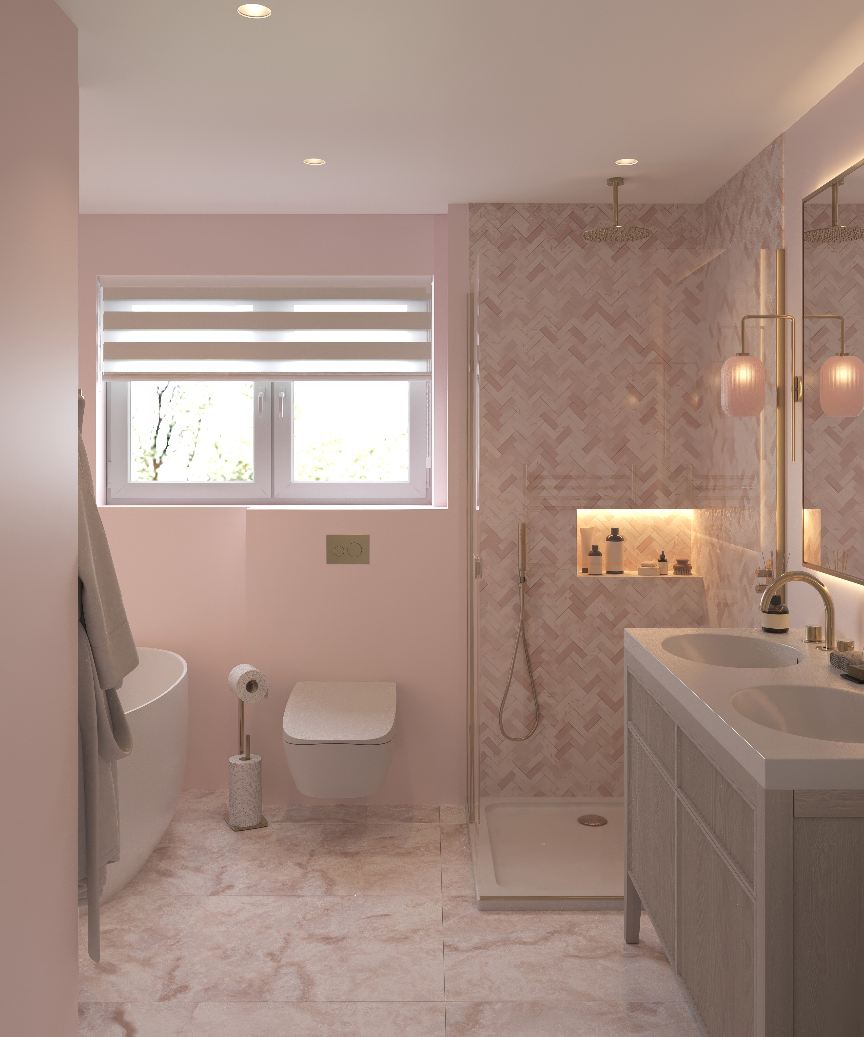 粉色调浴室3D可视化项目丨Kseniya Petrusevich-5