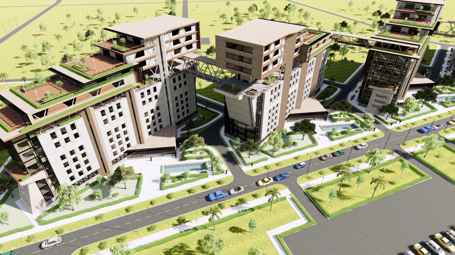 تصميم معماري ل4مباني اداريه وسكنيه في الشيخ زايد بمصر-38