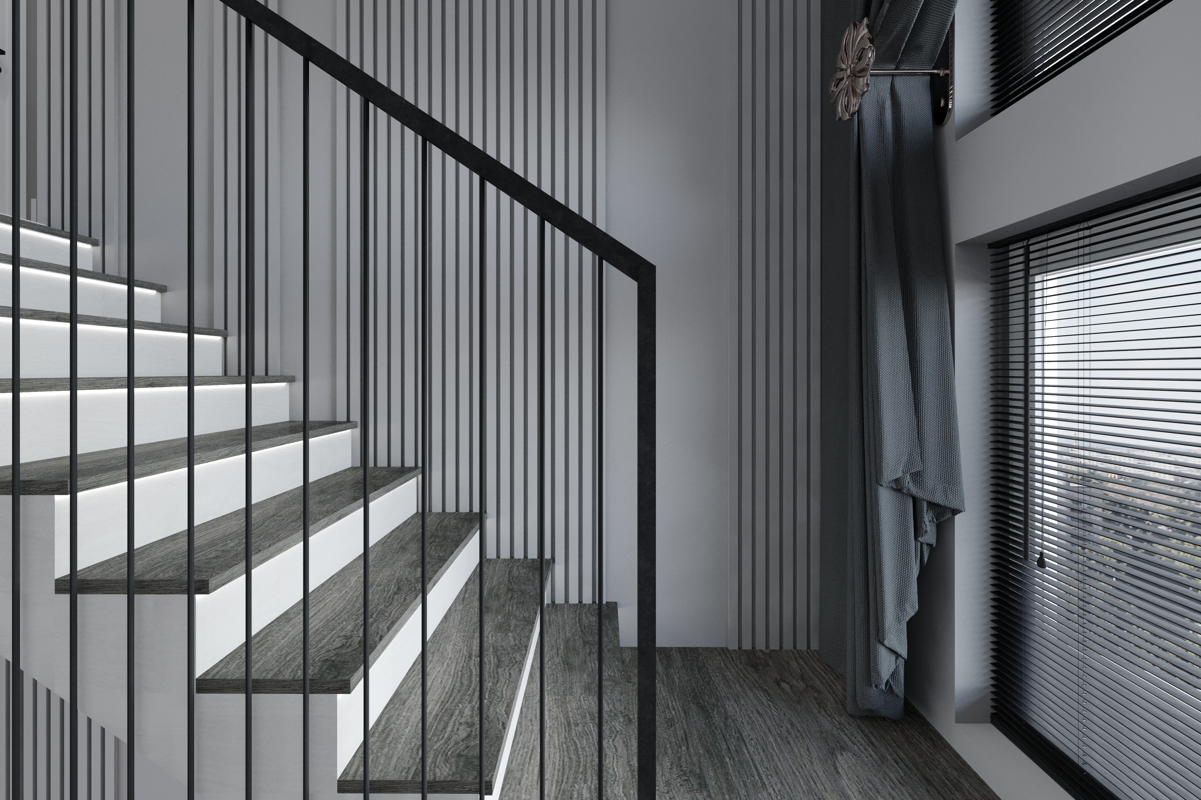 Дизайн лестницы для коттеджа-0