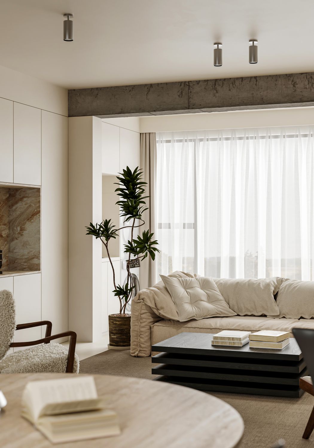 最新渲染—侘寂奶油风家装-5