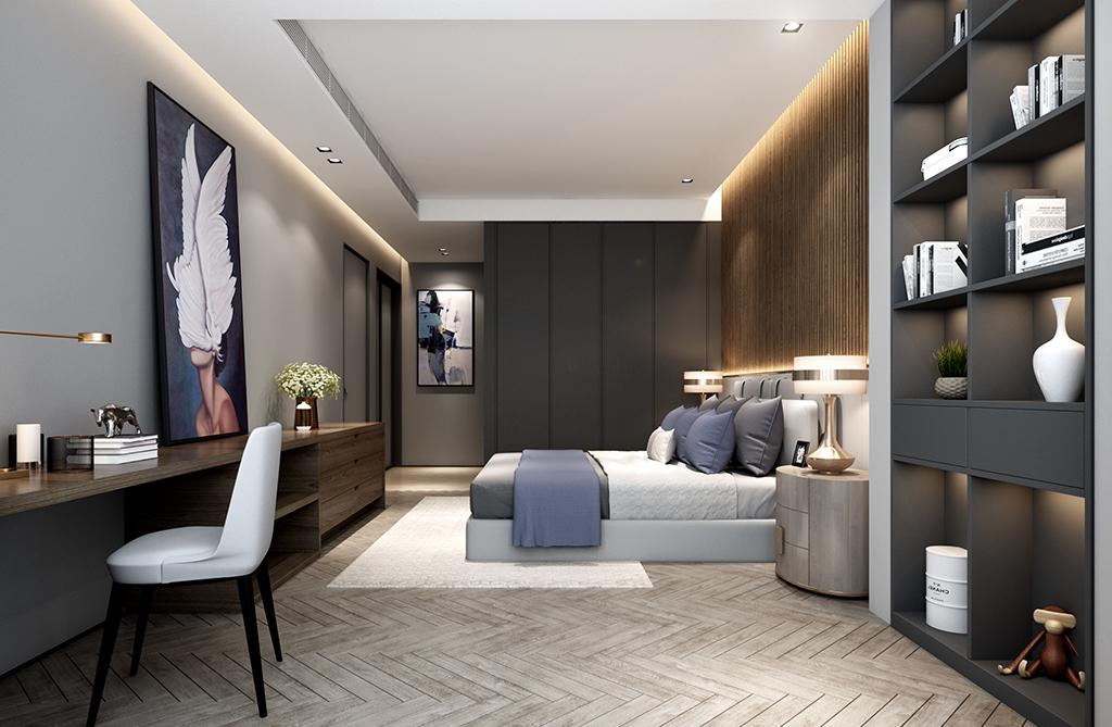 昆仑域 126 平米三室极简装修艺术美学鉴赏-8