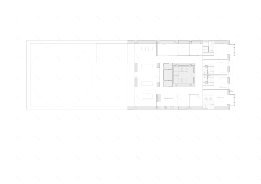 城市中心的蓝色花园别墅设计-32