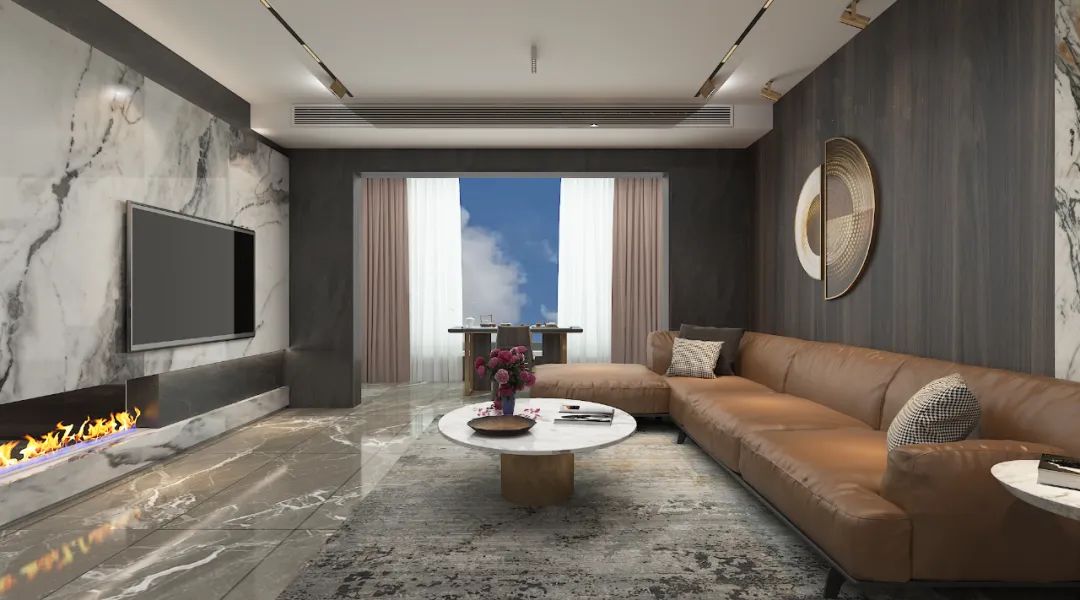 山水绿石韵,时尚简约中的奢华之家-4