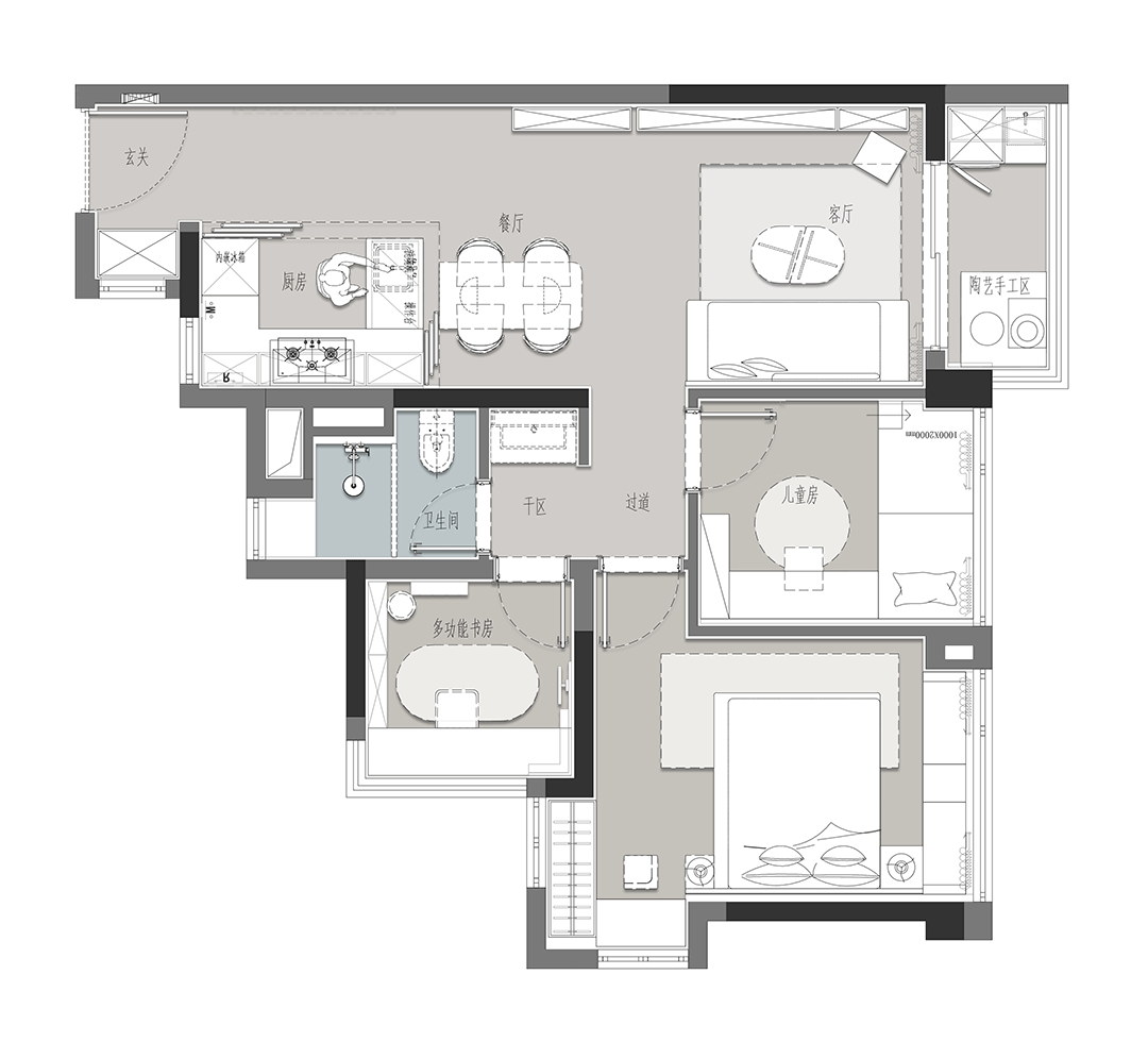 广州金茂万科·都会四季72户型丨中国广州丨深圳GNU金秋设计-19