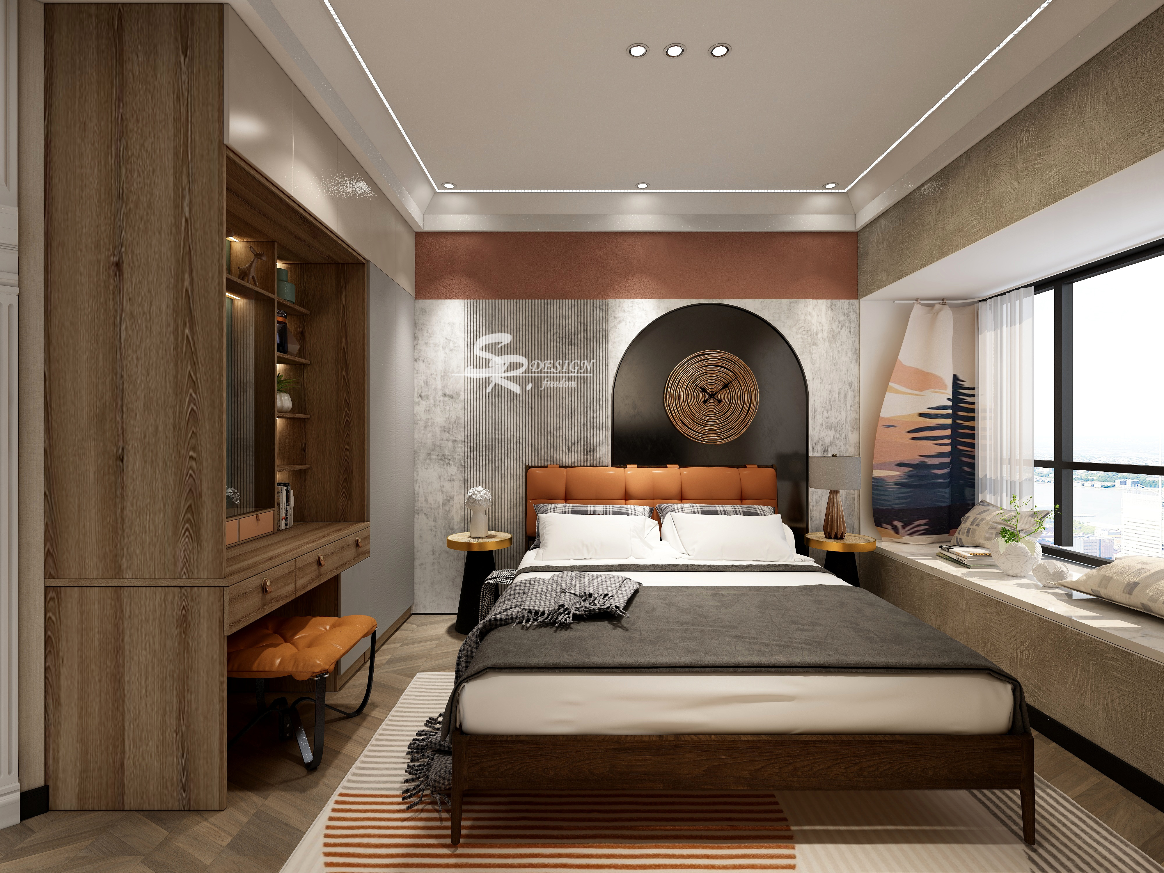 现代复古混搭风 · 96 平花繁设计样板间-36