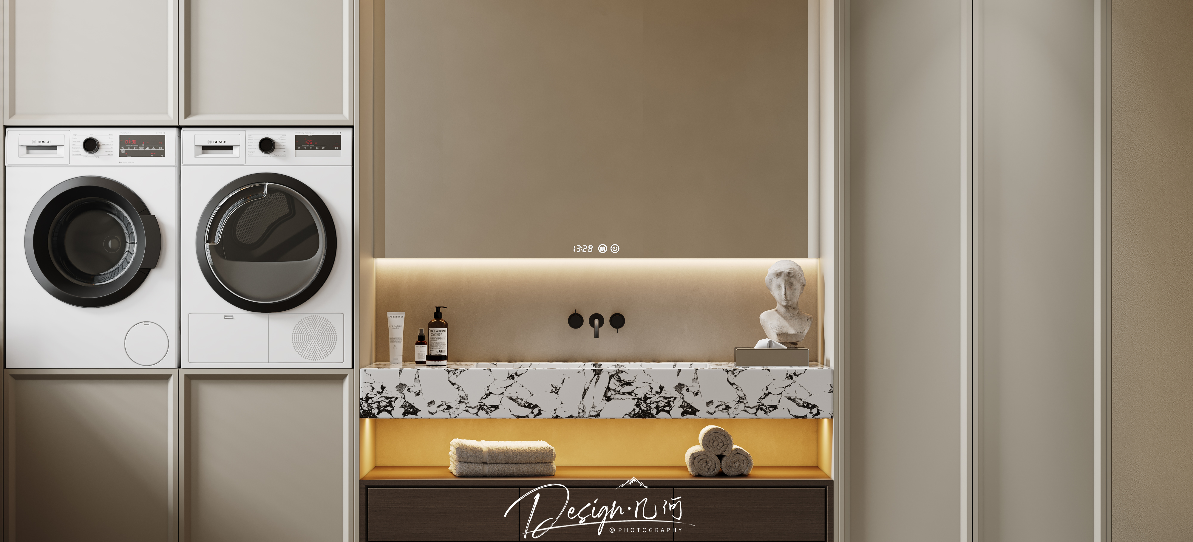 几何空间视觉表现 | 琥珀山庄法式客餐厅-14