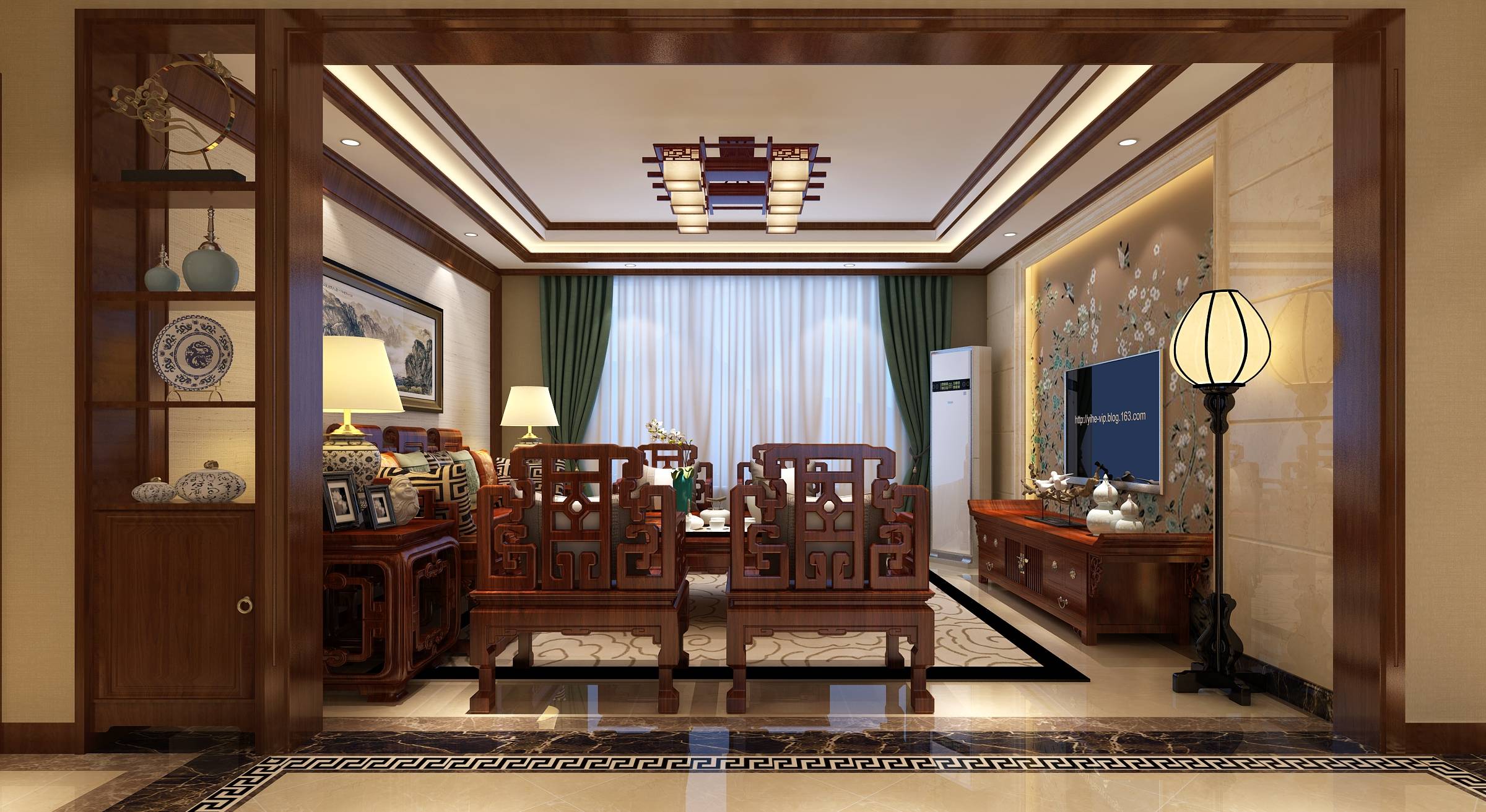 新中式 中式古典 奢华家装别墅样板房-9-9