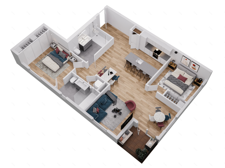 Steep and Bird's eye views with measurements-19