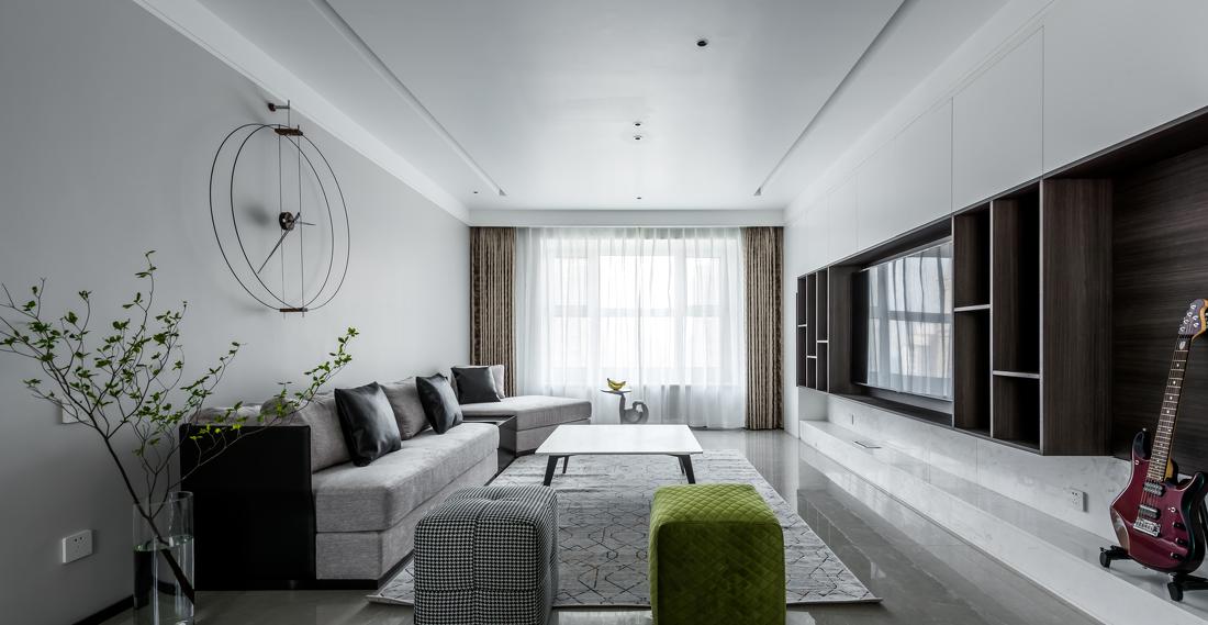 平层住宅的清澈静谧空间设计丨格物设计-0
