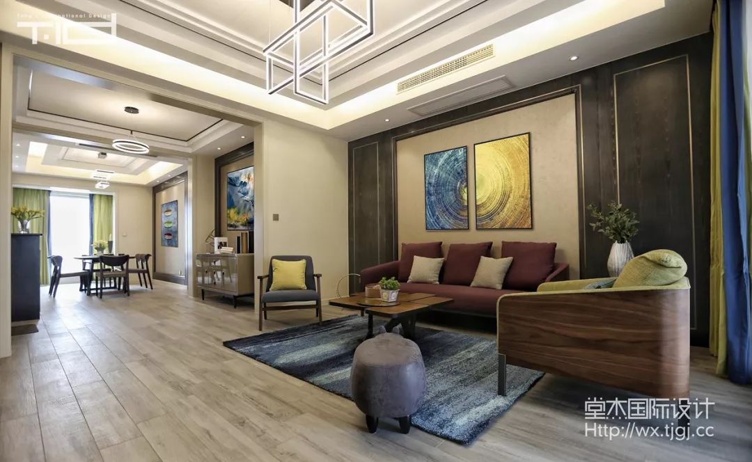 无锡现代简约家居,色彩跳跃打造舒适空间-46