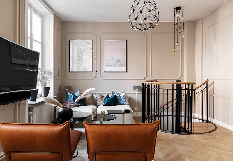 斯德哥尔摩螺旋楼梯双层公寓-17