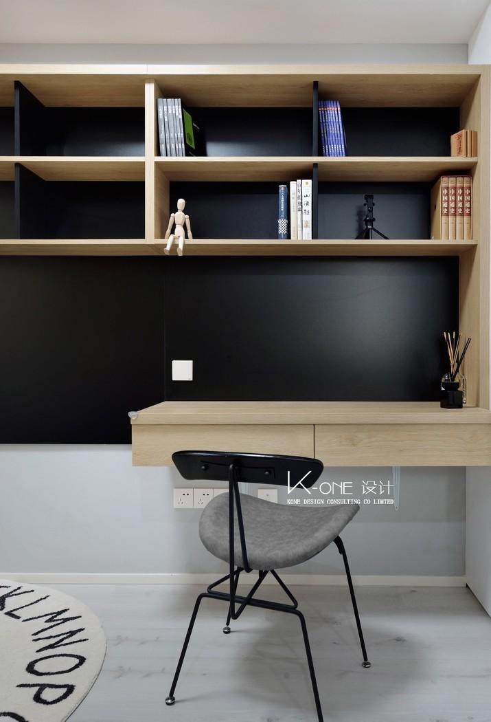 白色简约家居,宝蓝点缀的安静空间-15