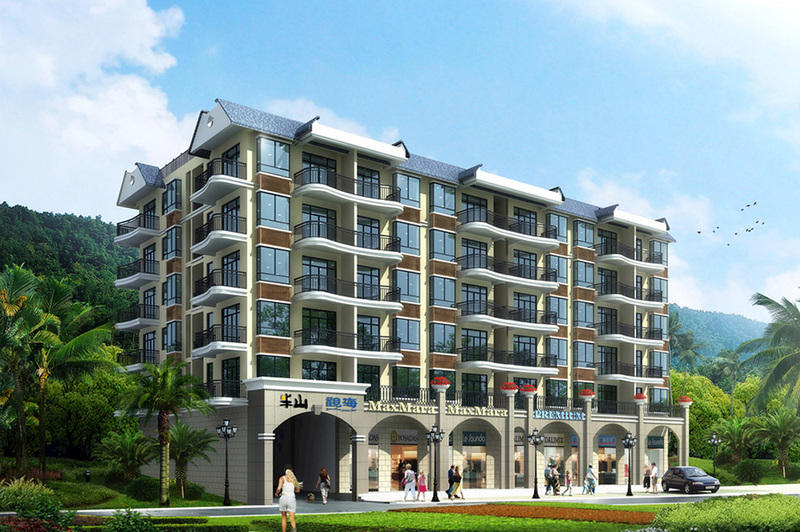 繁华都市中的宜居绿洲·商住楼建筑外观设计案例-0