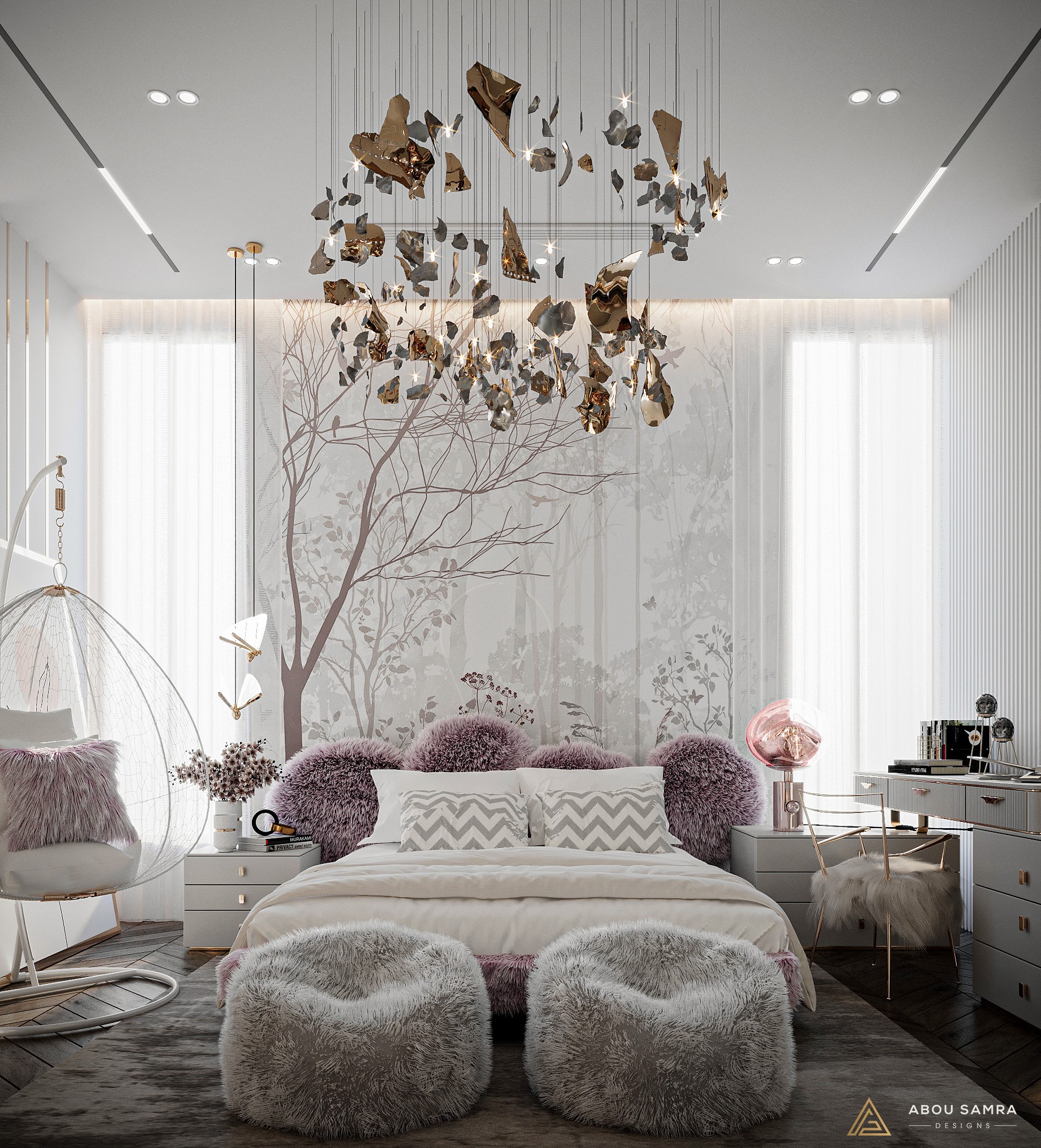 女孩卧室丨沙特阿拉伯丨ABOU SAMRA DESIGNS（ASD）-4