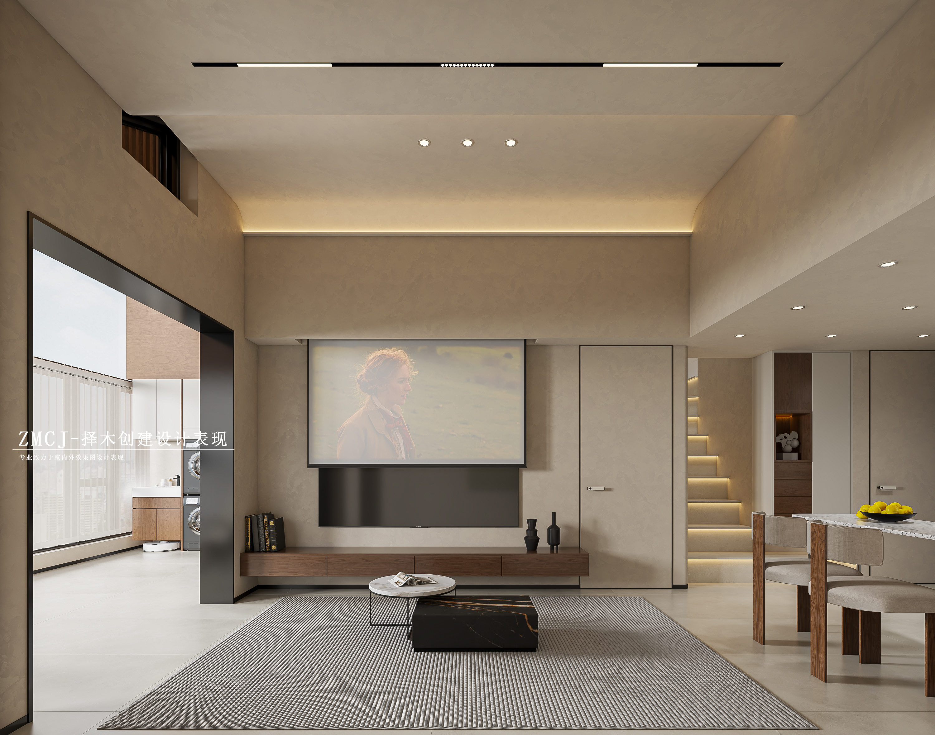 现代风格客餐厅卧室卫生间-4