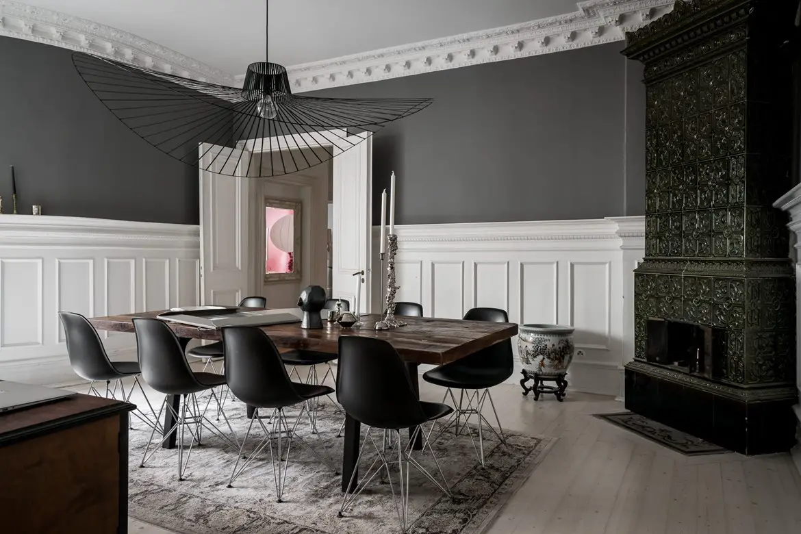 19 世纪瑞典公寓的柔和对比设计-13