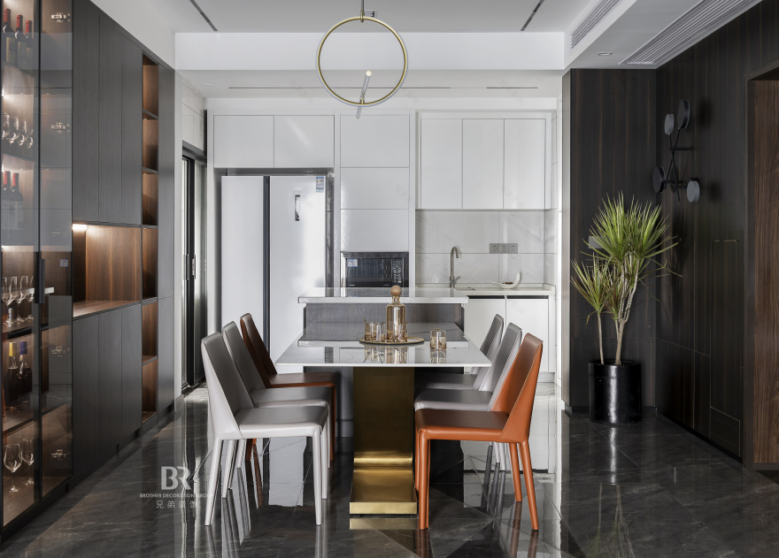 鲁能星城外滩现代意式轻奢跃层设计丨中国重庆丨兄弟装饰-14