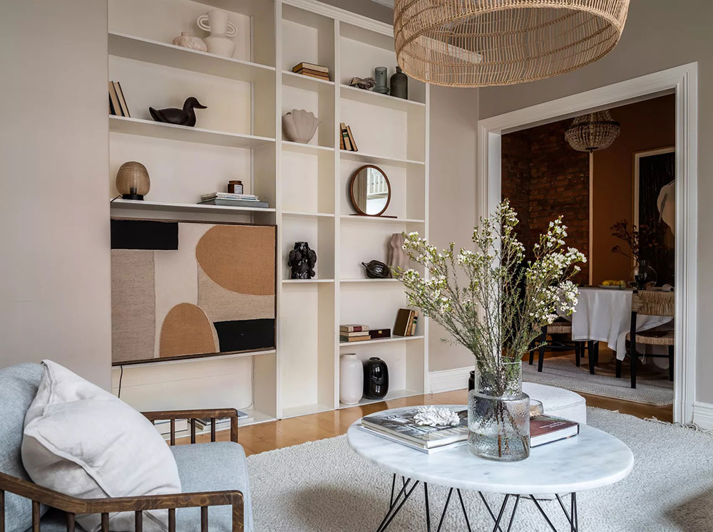 挪威首都时尚公寓,红色沙发成为点睛之笔-8