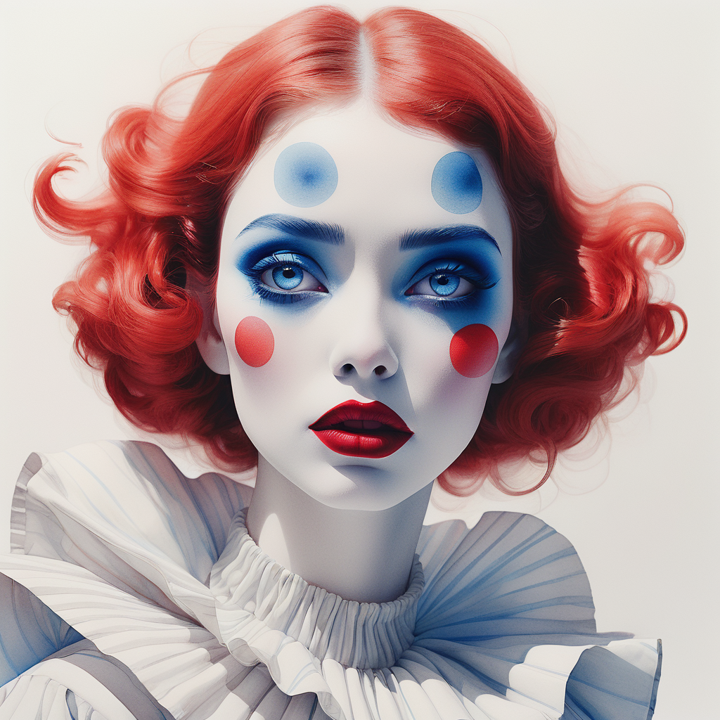 一个女人皮埃罗人工智能艺术丨Öskar Design Öskar-12