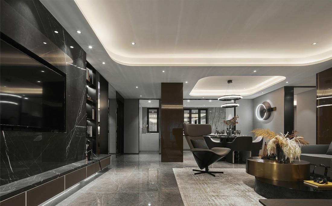 ML·A 设计 | 水墨清欢 玄关,金属与自然纹理的完美融合-8