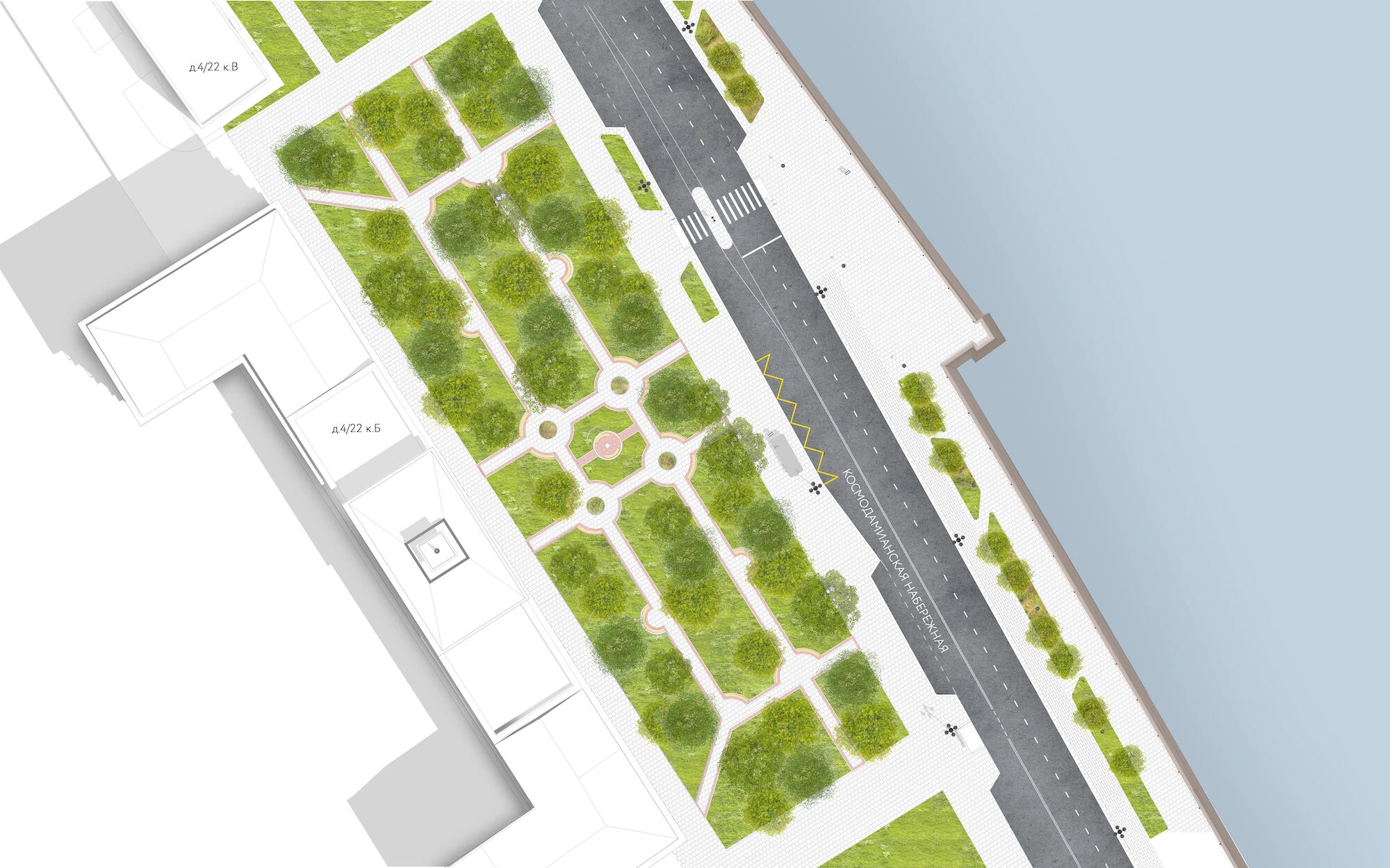 Kosmodamianskaya 堤岸重建丨俄罗斯莫斯科丨Bureau A4-39