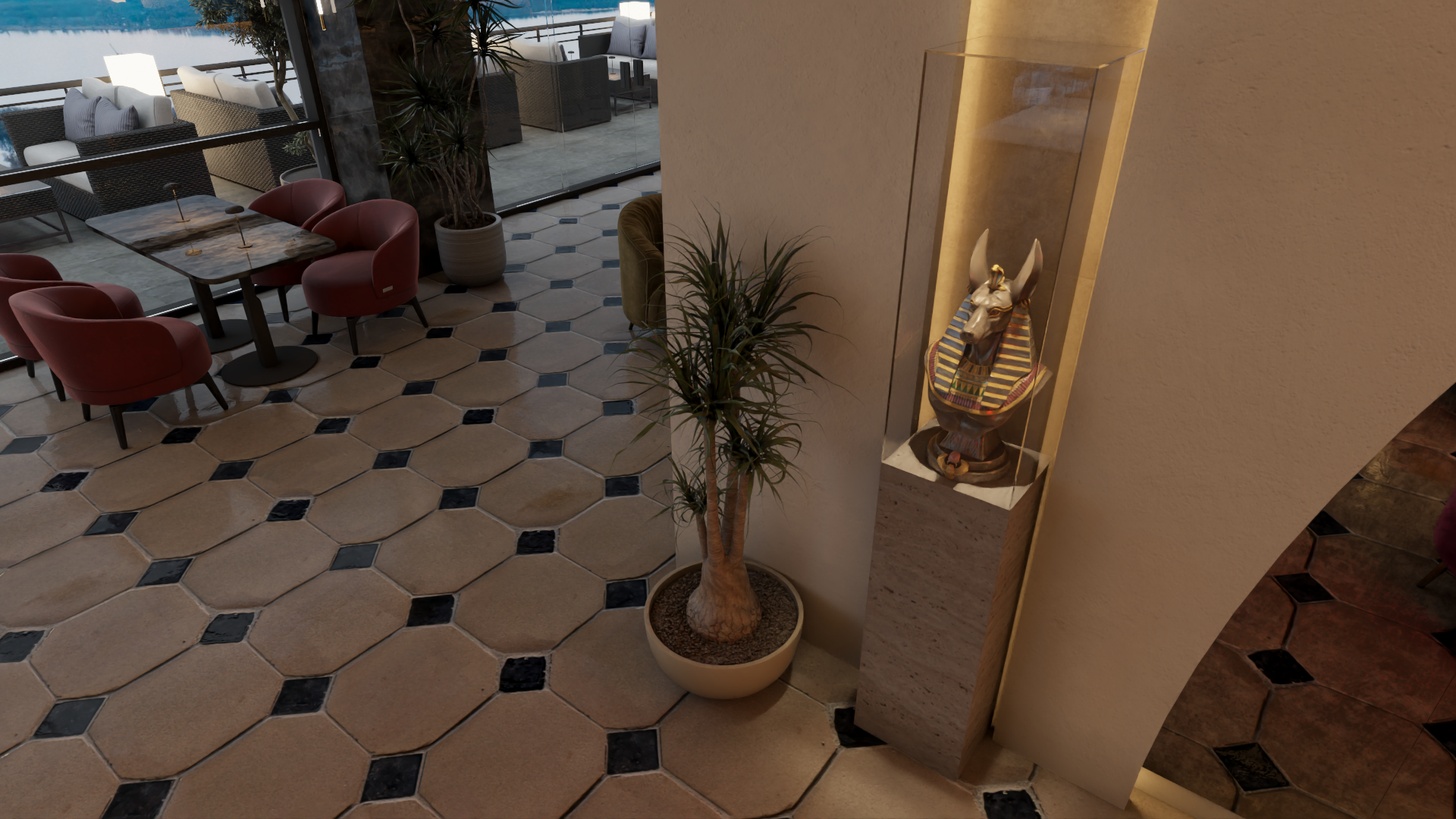 餐厅和水烟休闲室室内设计丨沙特阿拉伯-14