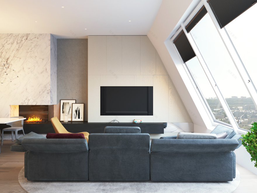 莫斯科顶层公寓,简约奢华的空间艺术-7