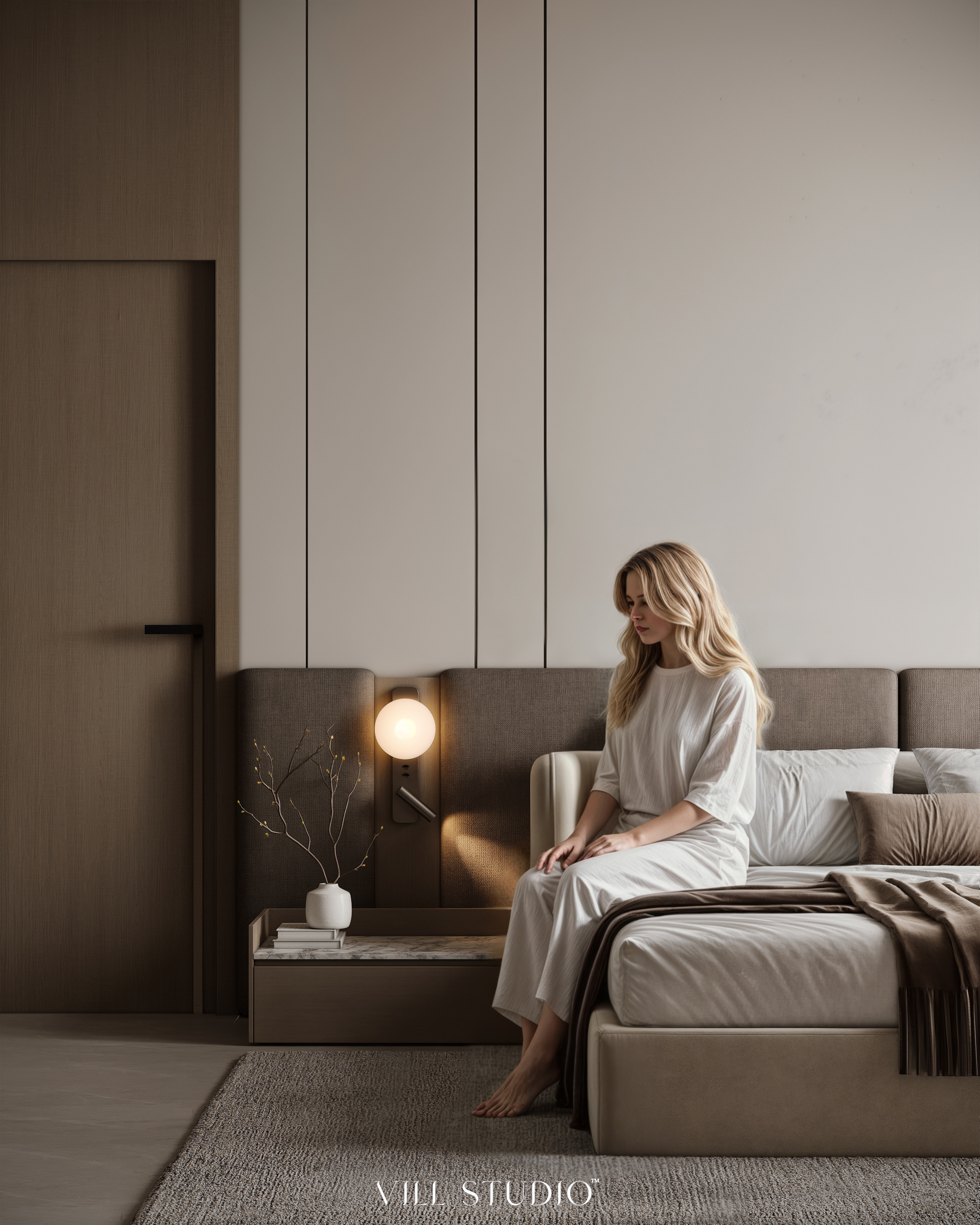 现代简约卧室设计·沙特阿拉伯王国（注：KSA 常见为沙特阿拉伯王国Kingdom of Saudi Arabia的缩写） 丨沙特阿拉伯丨Vill Studio™-9