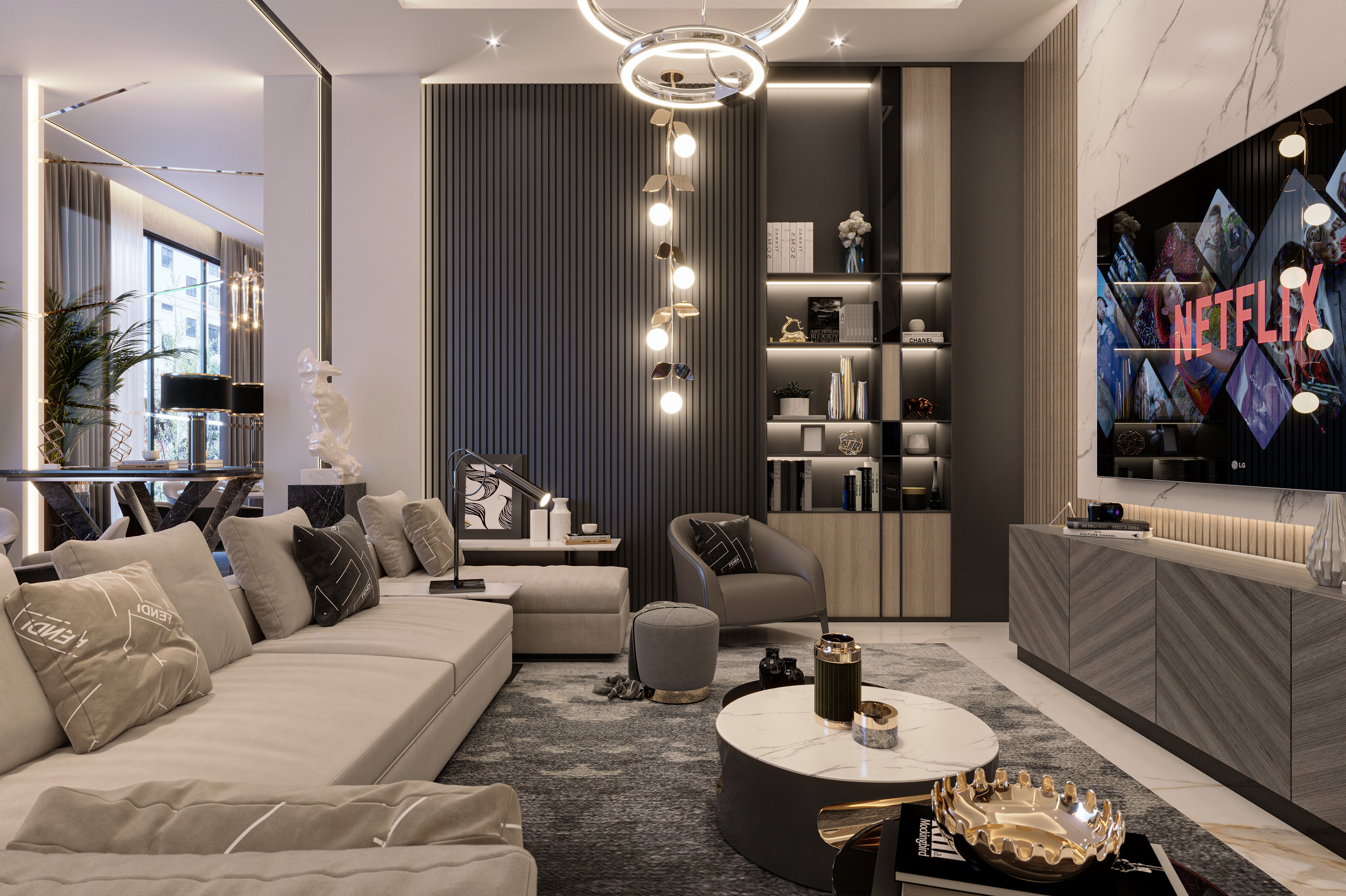 luxury modern living & dining space-3