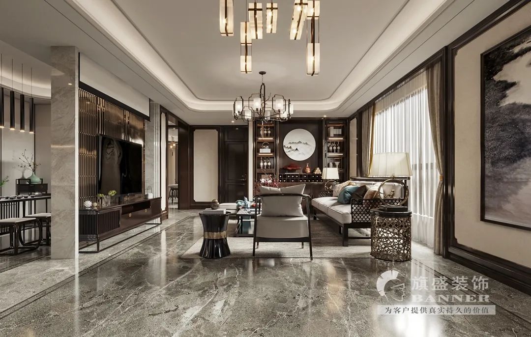 紫楹台新中式大宅丨旗盛-17