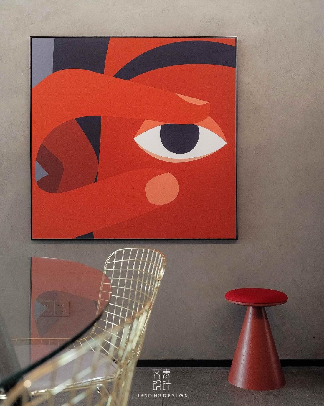 蓝色乳胶漆玄关,水磨石装饰的现代家居设计-13